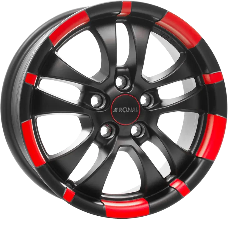 Ronal R59 Jetblack - Red 7,00x16 4x100,00 ET38,00